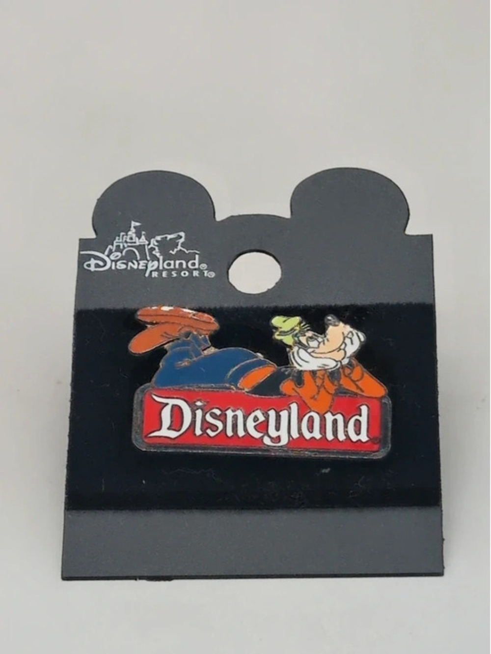 Disneyland Resort Reclining Goofy Logo Enamel Pin